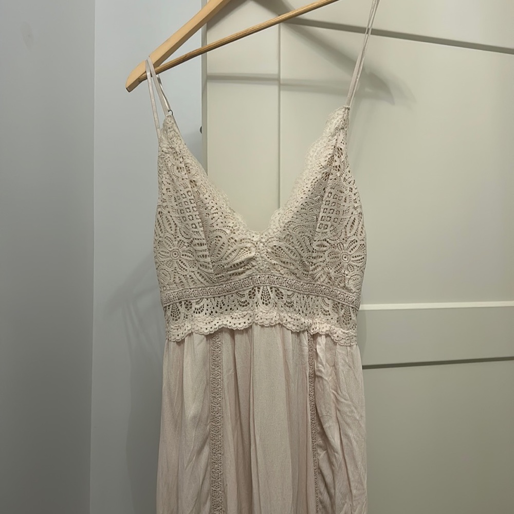 Joyfolie Lace Maxi Dress in Cream